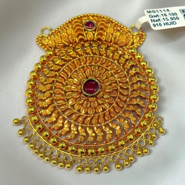 BEAUTIFUL 22CT 916 HUID HALLMARK GOLD ANTIQUE MANGALSUTRA PENDANT | MS1114