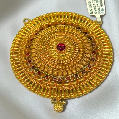 BEAUTIFUL 22CT 916 HUID HALLMARK GOLD ANTIQUE MANGALSUTRA PENDANT | MS1023
