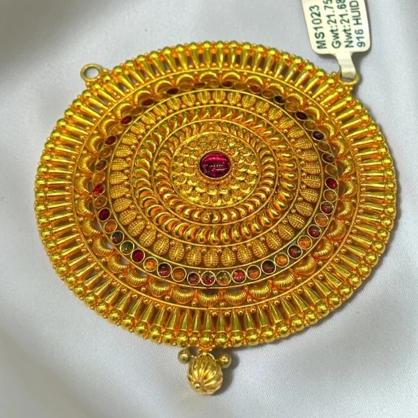 BEAUTIFUL 22CT 916 HUID HALLMARK GOLD ANTIQUE MANGALSUTRA PENDANT | MS1023