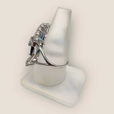 925 Sterling Silver Blue Stone Cocktail Ring | SLR609 925 Sterling Silver Blue Stone Cocktail Ring | SLR609