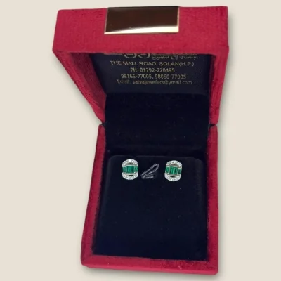BEAUTIFUL STERLING SILVER GIRLISH PENDENT SET IN GREEN COLOUR WITH ZIRCONS | SPS63 BEAUTIFUL STERLING SILVER GIRLISH PENDENT SET IN GREEN COLOUR WITH ZIRCONS | SPS63