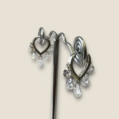 BEAUTIFUL STERLING SILVER GIRLISH EARINGS WITH ZIRCONS | SBLI70 BEAUTIFUL STERLING SILVER GIRLISH EARINGS WITH ZIRCONS | SBLI70