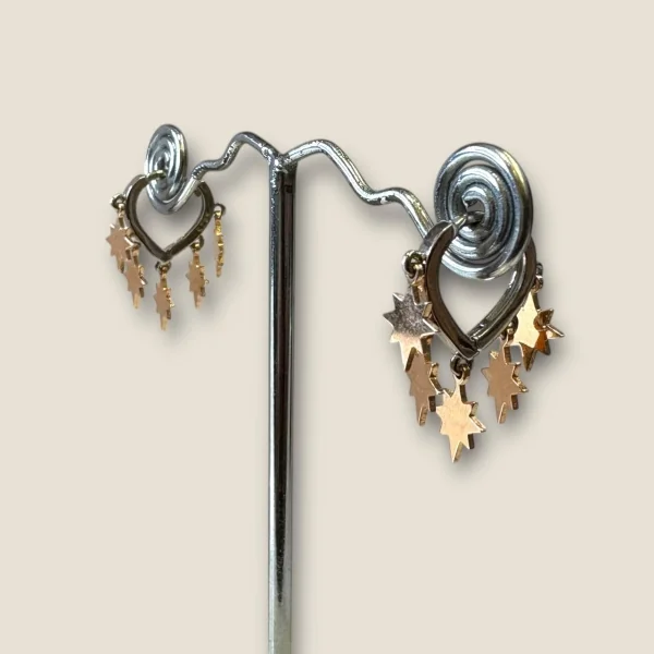 BEAUTIFUL STERLNG SILVER GIRLISH EARINGS IN STAR SHAPE | STP17