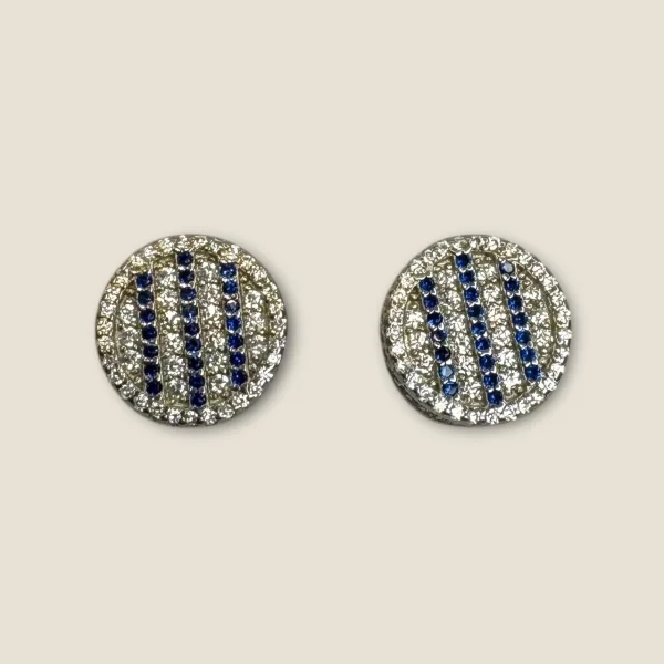 BEAUTIFUL STERLING GRILISH EARINGS WITH WHITE & BLUE ZIRCONS | STP31