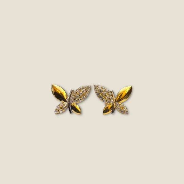 BEAUTIFUL GOLD FEMALE STUDS IN BUTTERFLY DESIGN | FS1