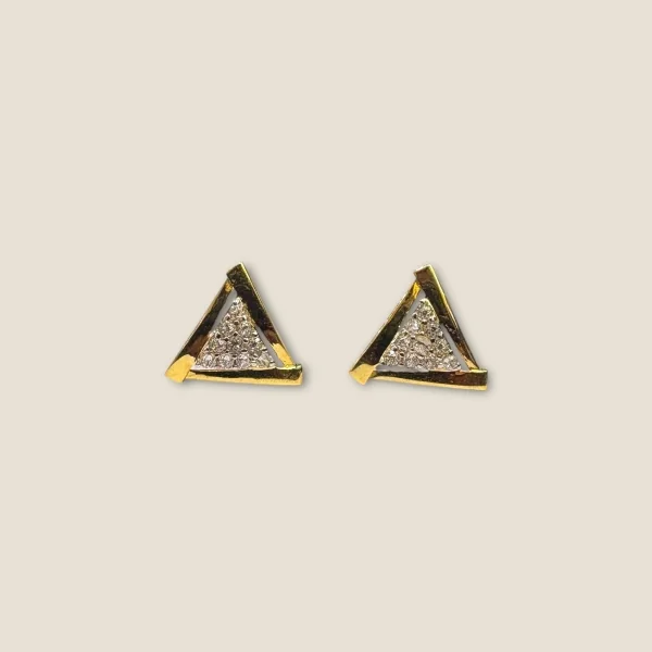 BEAUTIFUL GOLD FEMALE STUDS IN TRIANGLE SHAPE | FS2