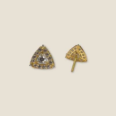 BEAUTIFUL GOLD FEMALE STUDES IN TRIANGLE SHAPE & WITH ZIRCONS | FS74 BEAUTIFUL GOLD FEMALE STUDES IN TRIANGLE SHAPE & WITH ZIRCONS | FS74
