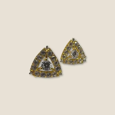BEAUTIFUL GOLD FEMALE STUDES IN TRIANGLE SHAPE & WITH ZIRCONS | FS74 BEAUTIFUL GOLD FEMALE STUDES IN TRIANGLE SHAPE & WITH ZIRCONS | FS74