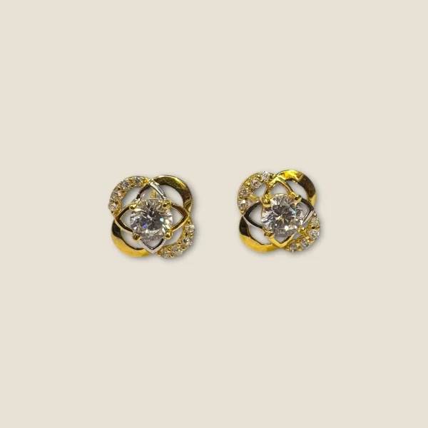 GOLD FEMALE STUDS IN BEAUTIFUL DESIGN WITH ZIRCONS | FS8