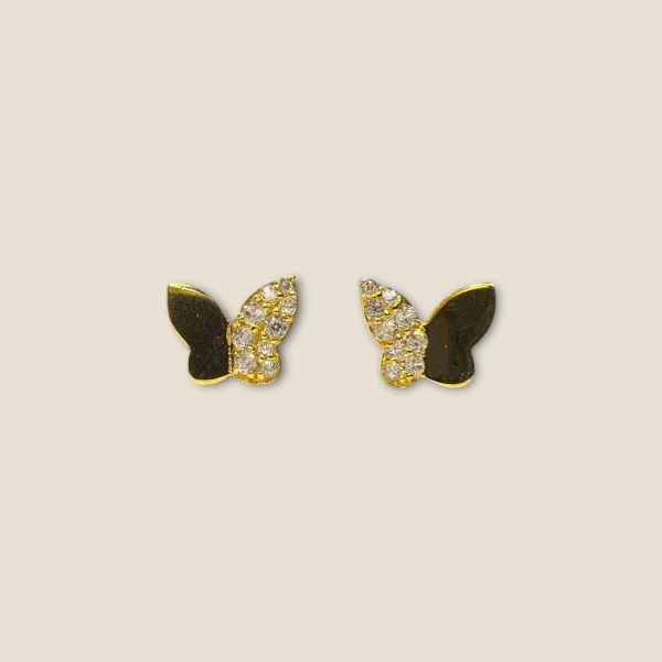 BEAUTIFUL GOLD FEMALE STUDS IN BUTTERBLY DESIGN | FS9