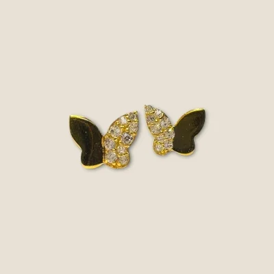 18K Gold Butterfly Design Female Studs | 22K Gold WT: 1.000 GM | FS9 18K Gold Butterfly Design Female Studs | 22K Gold WT: 1.000 GM | FS9