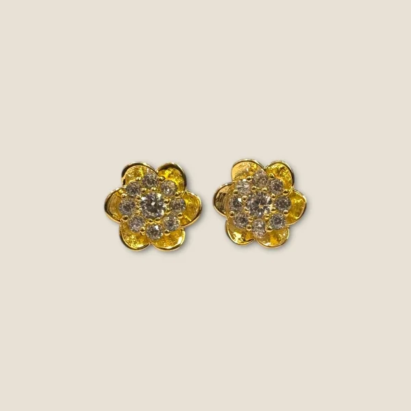 GOLD FEMALE STUDS IN BEAUTIFUL FLOWER DESIGN | FS11