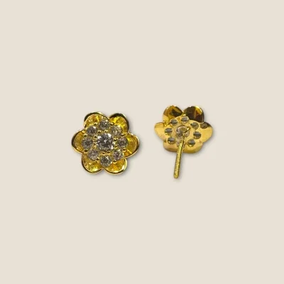 GOLD FEMALE STUDS IN BEAUTIFUL FLOWER DESIGN | FS11 GOLD FEMALE STUDS IN BEAUTIFUL FLOWER DESIGN | FS11