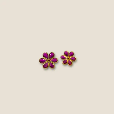 BEAUTIFUL GOLD EARINGS WITH PINK STONES | STJ6 BEAUTIFUL GOLD EARINGS WITH PINK STONES | STJ6