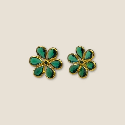 BEAUTIFUL GOLD EARING WITH GREEN STONES | STJ7 BEAUTIFUL GOLD EARING WITH GREEN STONES | STJ7