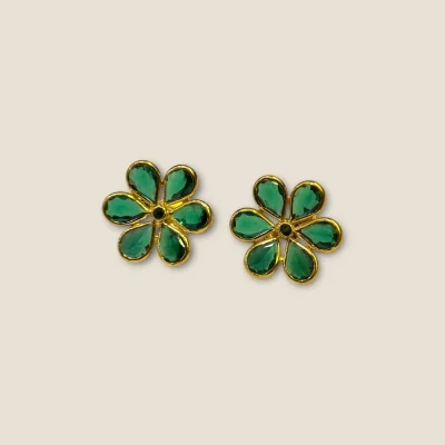 BEAUTIFUL GOLD EARING WITH GREEN STONES | STJ7 BEAUTIFUL GOLD EARING WITH GREEN STONES | STJ7