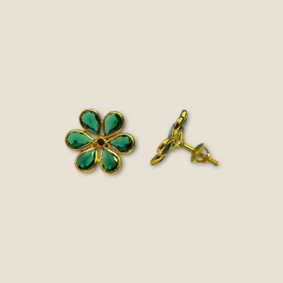 BEAUTIFUL GOLD EARING WITH GREEN STONES | STJ7 BEAUTIFUL GOLD EARING WITH GREEN STONES | STJ7