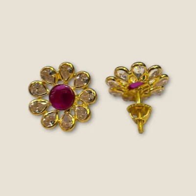 BEAUTIFUL GOLD EARINGS WITH WHITE STONES | STJ10 BEAUTIFUL GOLD EARINGS WITH WHITE STONES | STJ10