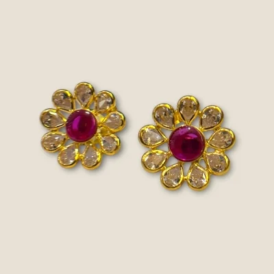 BEAUTIFUL GOLD EARINGS WITH WHITE STONES | STJ10 BEAUTIFUL GOLD EARINGS WITH WHITE STONES | STJ10