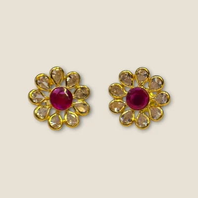 BEAUTIFUL GOLD EARINGS WITH WHITE STONES | STJ10 BEAUTIFUL GOLD EARINGS WITH WHITE STONES | STJ10