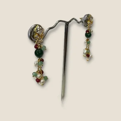 BEAUTIFUL GOLD EARINGS WITH MULTI COLOUR STONES | STJ8 BEAUTIFUL GOLD EARINGS WITH MULTI COLOUR STONES | STJ8