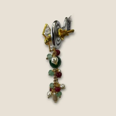 BEAUTIFUL GOLD EARINGS WITH MULTI COLOUR STONES | STJ8 BEAUTIFUL GOLD EARINGS WITH MULTI COLOUR STONES | STJ8