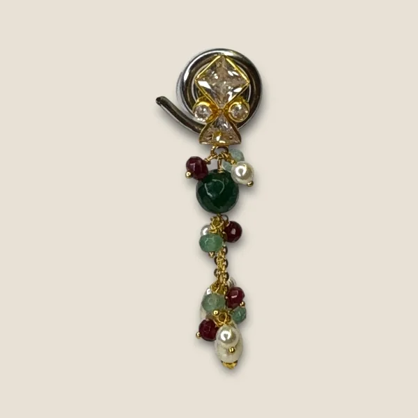 BEAUTIFUL GOLD EARINGS WITH MULTI COLOUR STONES | STJ8