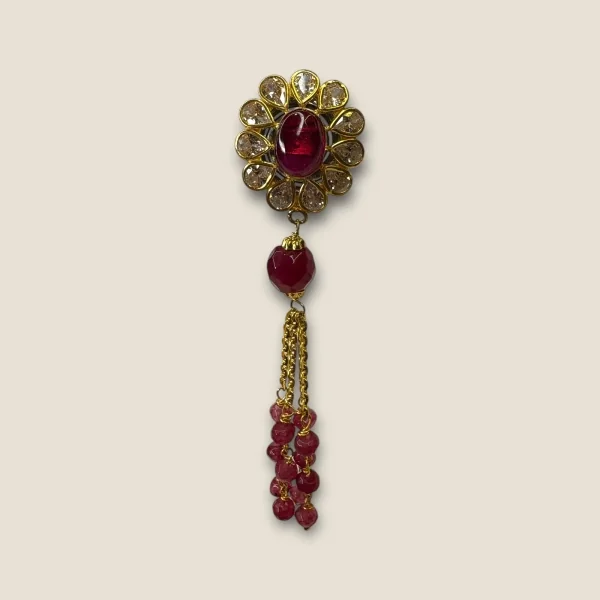 BEAUTIFUL GOLD EARINGS WITH WHITE OR RED STONES | STJ14