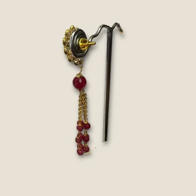 BEAUTIFUL GOLD EARINGS WITH WHITE OR RED STONES | STJ14 BEAUTIFUL GOLD EARINGS WITH WHITE OR RED STONES | STJ14