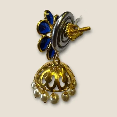 BEAUTIFUL GOLD EARINGS WITH BLUE OR WHITE STONES | STJ11 BEAUTIFUL GOLD EARINGS WITH BLUE OR WHITE STONES | STJ11