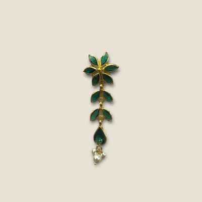Green Stone Jewellery Set | 22K Gold | 1500 Stones | Khushi Collection