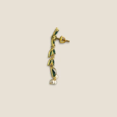 Green Stone Jewellery Set | 22K Gold | 1500 Stones | Khushi Collection