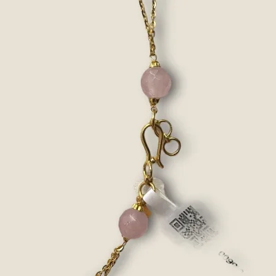 22K Gold Necklace with Green & Pink Stones | Khushi Collection 22K Gold Necklace with Green & Pink Stones | Khushi Collection