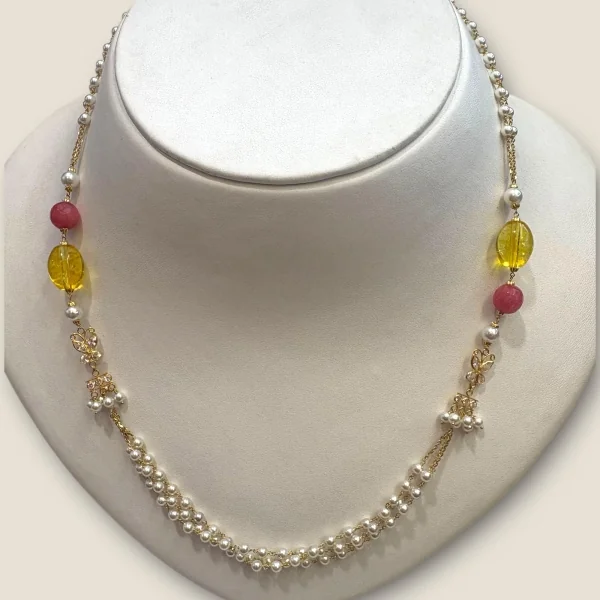 BEAUTIFUL STONE JEWELLERY NECKLESS WITH BUTTERFLY DESIGN & LOVELY STONES | STJ5