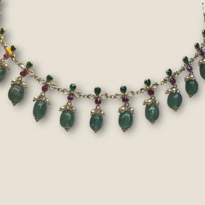 22K Gold Stone Jewellery Set | Beautiful Design | Khushi Collection 22K Gold Stone Jewellery Set | Beautiful Design | Khushi Collection