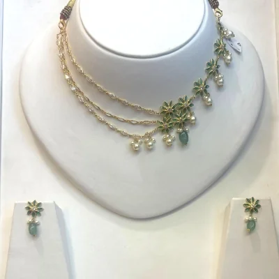 Khushi Collection | Unique Design Stone Jewellery Set in 22K Gold | STJ21