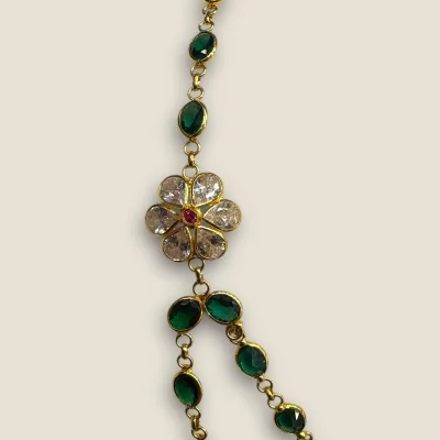 Green Stone 22K Gold Jewellery Set | Unique Design | Khushi Collection