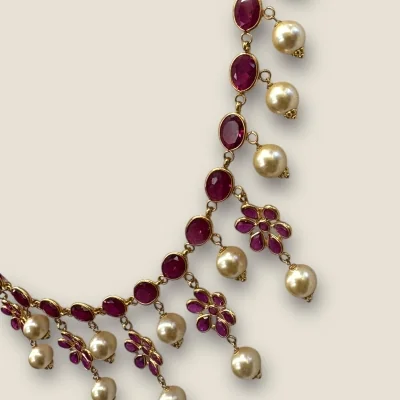 22K Gold Stone Jewellery Set | Khushi Collection STJ24 22K Gold Stone Jewellery Set | Khushi Collection STJ24