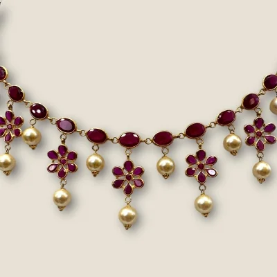 22K Gold Stone Jewellery Set | Khushi Collection STJ24 22K Gold Stone Jewellery Set | Khushi Collection STJ24