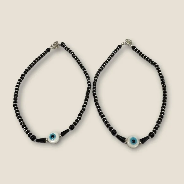 BEAUTIFUL EVIL EYE SILVER GIRLISH ANKLETS WITH LOVELY DESIGN | SPY88