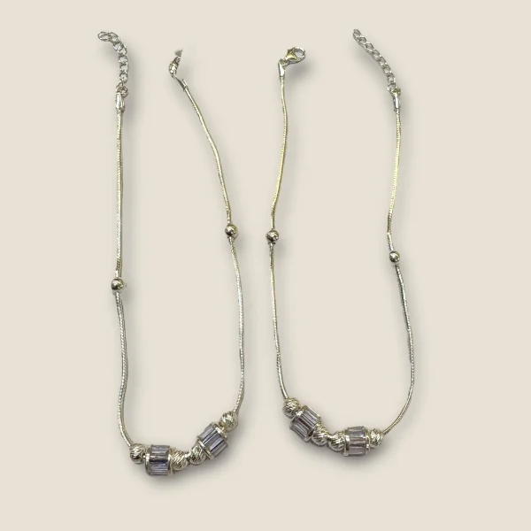 BEAUTIFUL SILVER GIRLISH ANKLETS WITH LOVELY DESIGN | SPY390