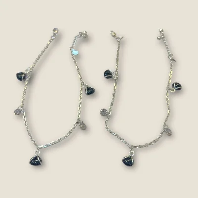 BEAUTIFUL SILVER GIRLISH ANKLETS WITH LOVELY DESIGN | SPY389 BEAUTIFUL SILVER GIRLISH ANKLETS WITH LOVELY DESIGN | SPY389