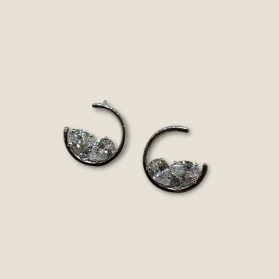 BEAUTIFUL STERLING SILVER GIRLISH EARINGS IN LOVELY DESIGN WITH ZIRCONS | STP343 BEAUTIFUL STERLING SILVER GIRLISH EARINGS IN LOVELY DESIGN WITH ZIRCONS | STP343