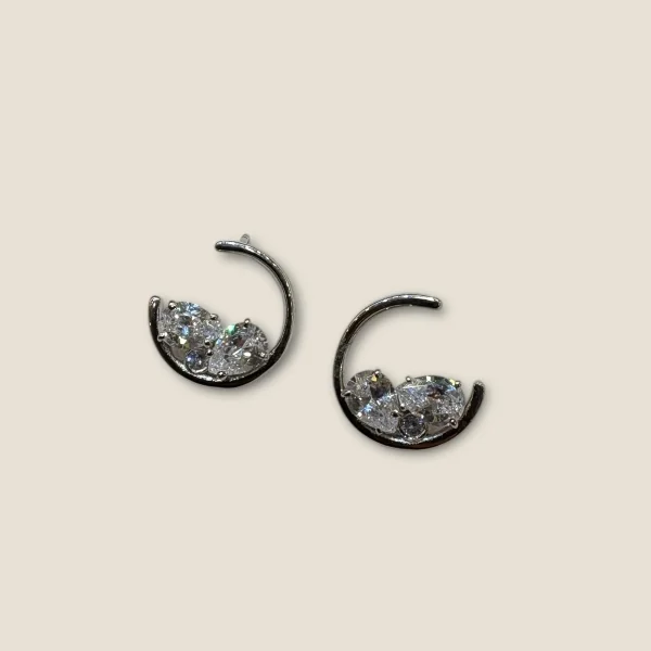 BEAUTIFUL STERLING SILVER GIRLISH EARINGS IN LOVELY DESIGN WITH ZIRCONS | STP343