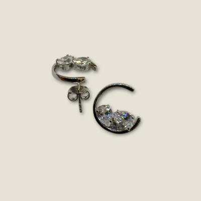 BEAUTIFUL STERLING SILVER GIRLISH EARINGS IN LOVELY DESIGN WITH ZIRCONS | STP343 BEAUTIFUL STERLING SILVER GIRLISH EARINGS IN LOVELY DESIGN WITH ZIRCONS | STP343