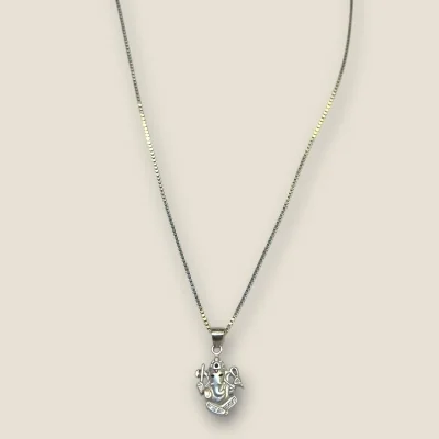 BEAUTIFUL STERLING SILVER GIRLISH NECKLACE WITH LORD GNESHA PENDENT | SC338