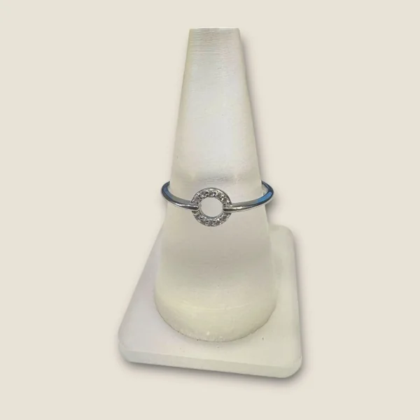 BEAUTIFUL STERLING SILVER GIRLISH RING WITH ZIRCONS | SLR627