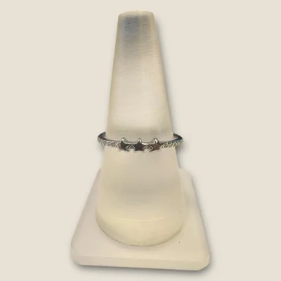 BEAUTIFUL STERLING SILVER GIRLISH RING IN STAR SHAPE | SLR624 BEAUTIFUL STERLING SILVER GIRLISH RING IN STAR SHAPE | SLR624
