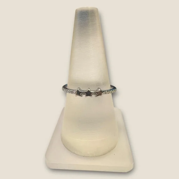 BEAUTIFUL STERLING SILVER GIRLISH RING IN STAR SHAPE | SLR624