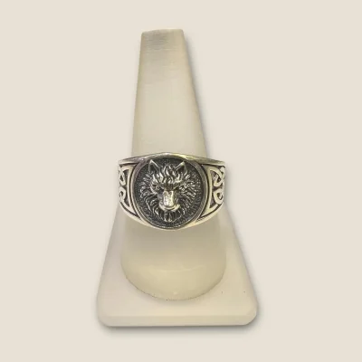 925 STERLING SILVER MEN'S RING WITH LION FACE DESIGN | SGR248 925 STERLING SILVER MEN'S RING WITH LION FACE DESIGN | SGR248